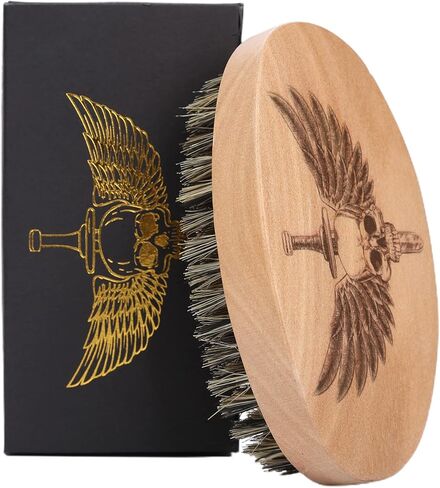 فرشاة اللحية الخشبية بشعيرات الخنزير للعناية باللحية والشارب للرجال، فرشاة شارب خشبية للحية السميكة والمجعد، هدايا الأب للأب، الأب، الزوج، الصديق، الجد، حجم الجيب كأداة للسفر، فكرة هدية عيد الأب in Kuwait