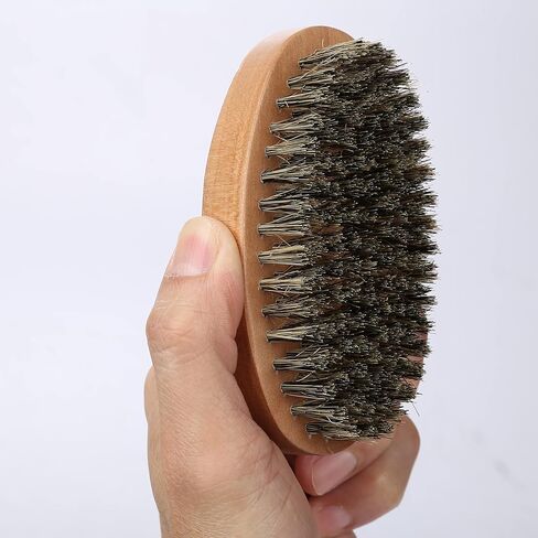 فرشاة اللحية الخشبية بشعيرات الخنزير للعناية باللحية والشارب للرجال، فرشاة شارب خشبية للحية السميكة والمجعد، هدايا الأب للأب، الأب، الزوج، الصديق، الجد، حجم الجيب كأداة للسفر، فكرة هدية عيد الأب in Kuwait