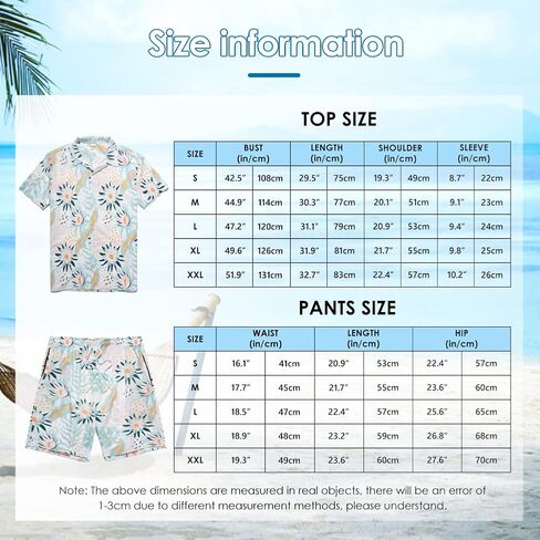 طقم قمصان هاواي للرجال مطبوع عليه زهور مكون من قطعتين بدلة رياضية للشاطئ in Kuwait