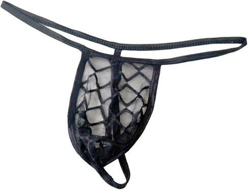 Thongs G-String Men's Mesh Panties Sexy Briefs Lace Lingerie Underwear Cotton Lingerie for Women Sexy (Black, XL) in Saudi Arabia