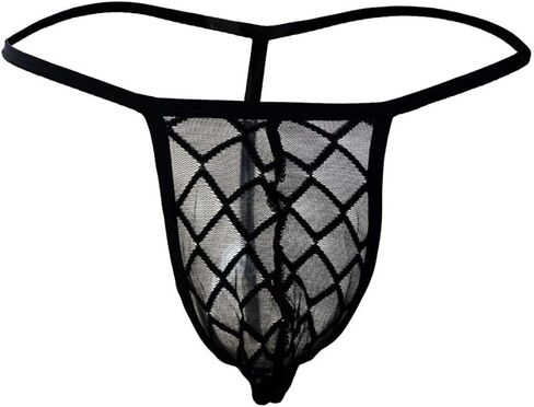 Thongs G-String Men's Mesh Panties Sexy Briefs Lace Lingerie Underwear Cotton Lingerie for Women Sexy (Black, XL) in Saudi Arabia