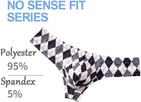 Men's Plaid Printed Ice Thread Underpants Breathable Men's Breathable G-string Pants in Saudi Arabia