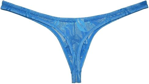 JAXFSTK Men's Jacquard Weave String Thong Underpants Low-Rise See-Through Tangas in Kuwait