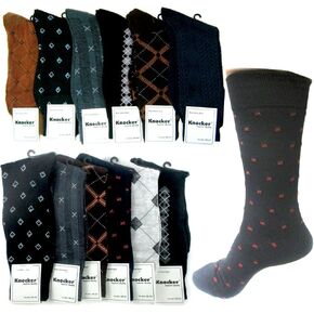 6 Pairs Polyester Mens Style Dress Shoe Socks Size 10-13 Multi Color Designer in Kuwait