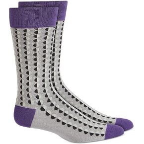 Alfani Mens Knit Polka Dot Crew Socks Gray O/S in Kuwait