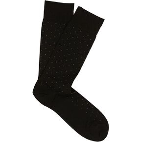 Marcoliani Milano Men's Pin Dot Mid Calf Pima Cotton Lisle Socks, Black, One Size Fits Most in Kuwait