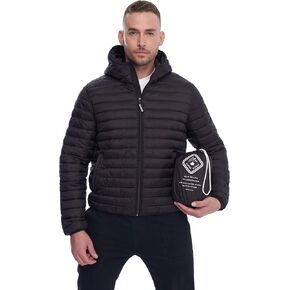 Alpine North Men’s Vegan Down Packable Puffer - Lightweight, Weather-Resistant Jacket with Hood For Men with Carry Bag in Kuwait