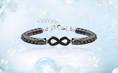 Adjustable Gear Shaped Hematite Bracelet Infinity Love Bangle Bracelets for Men Women Couples Y2108 in Saudi Arabia