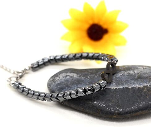 Adjustable Gear Shaped Hematite Bracelet Infinity Love Bangle Bracelets for Men Women Couples Y2108 in Saudi Arabia