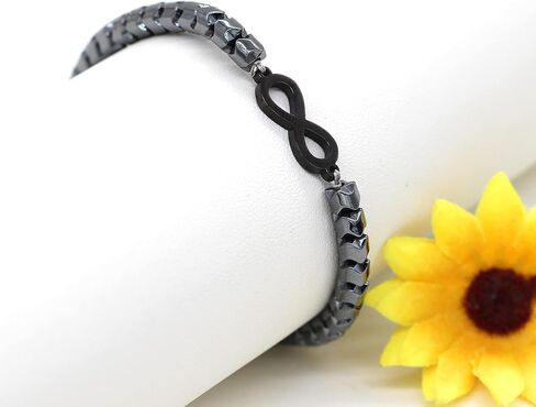 Adjustable Gear Shaped Hematite Bracelet Infinity Love Bangle Bracelets for Men Women Couples Y2108 in Saudi Arabia