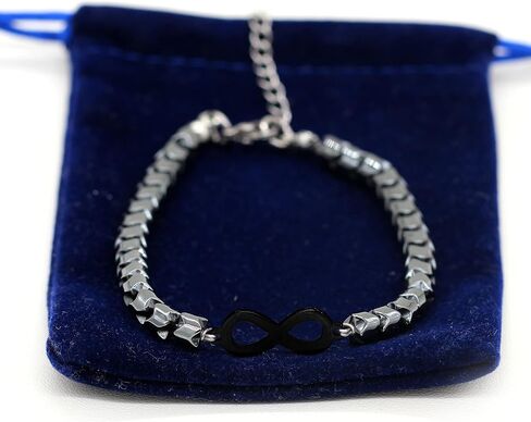 Adjustable Gear Shaped Hematite Bracelet Infinity Love Bangle Bracelets for Men Women Couples Y2108 in Saudi Arabia