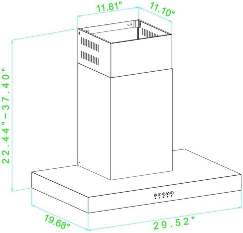 Winflo 30 In. Convertible Stainless Steel Wall Mount Range Hood with Mesh Filters and Push Button Control in Saudi Arabia