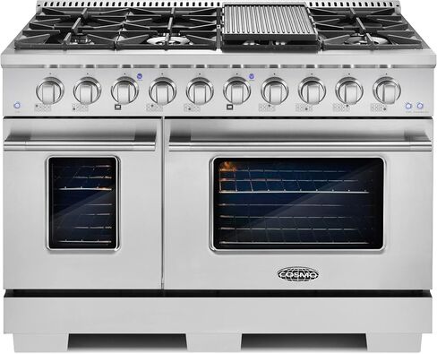 COSMO GRP366 36 in. Freestanding Gas Range with 6 Sealed Burner Rangetop, Single Convection Oven, Cast Iron Grate Cooktop Wok Attachment, Metal Stove Heat Control Knobs, Stainless Steel in Kuwait