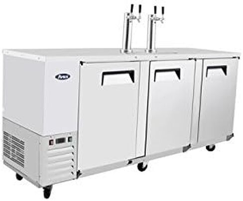 Commercial Beer Keg Cooler Kegerators,ATOSA MKC90 90" Large Commercial Stainless Steel Beer Keg Coolers Kegerator 3-Doors Beer Barrel Coolers on Wheels Restaurant Equipment 30Cu.Ft 89W28D42H 33℉-38℉ in Kuwait