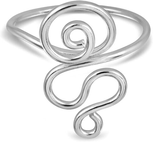 WithLoveSilver Sterling Silver Spiral Swirls Wire Adjustable Toe Ring in Saudi Arabia