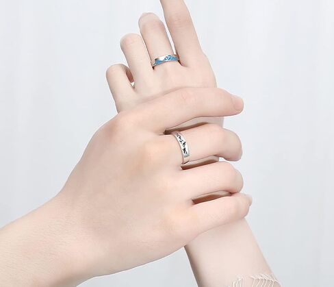 Helen de Lete Vow to The Mountain and The Sea S925 Sterling Silver Adjustable Couple's Ring in Saudi Arabia
