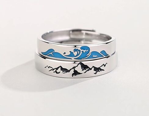 Helen de Lete Vow to The Mountain and The Sea S925 Sterling Silver Adjustable Couple's Ring in Saudi Arabia