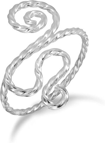 WithLoveSilver Sterling Silver Spiral Twist Swirls Wire Adjustable Toe Ring in Saudi Arabia
