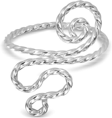 WithLoveSilver Sterling Silver Spiral Twist Swirls Wire Adjustable Toe Ring in Saudi Arabia