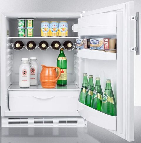 Summit Appliance FF61W Freestanding Residential Counter Height 24" Wide All-Refrigerator with Automatic Defrost Operation, Adjustable Glass Shelves, Adjustable Thermostat and White Exterior in Saudi Arabia
