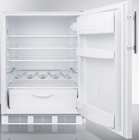 Summit Appliance FF61W Freestanding Residential Counter Height 24" Wide All-Refrigerator with Automatic Defrost Operation, Adjustable Glass Shelves, Adjustable Thermostat and White Exterior in Saudi Arabia
