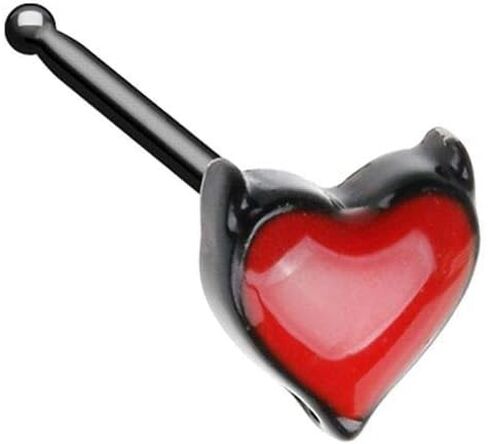 Covet Jewelry Blacken Devil's Heart Nose Stud Ring in Saudi Arabia