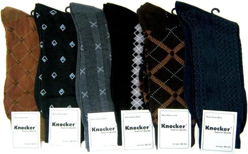 6 Pairs Polyester Mens Style Dress Shoe Socks Size 10-13 Multi Color Designer in Kuwait
