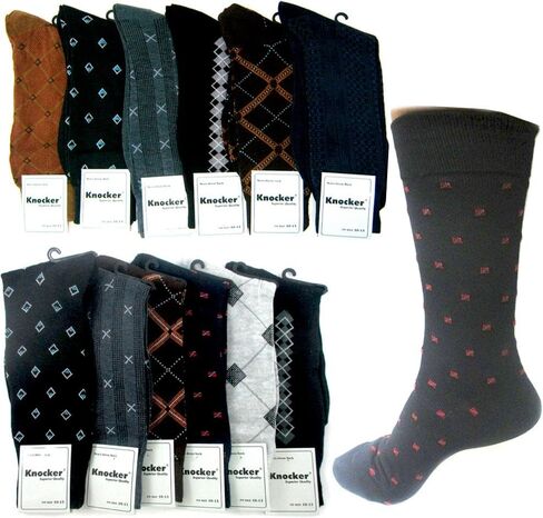 6 Pairs Polyester Mens Style Dress Shoe Socks Size 10-13 Multi Color Designer in Kuwait