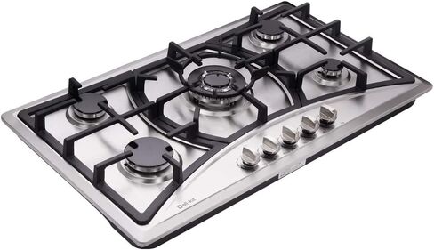 Deli-kit® 34 inch Gas Cooktop Dual Fuel Sealed 5 Burners Stainless Steel Gas Cooktop Drop-In Gas Hob DK258-A01 Gas Cooker in Saudi Arabia