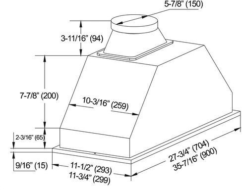 KOBE INX2930SQBF-500-2 Insert Range Hood, 30-Inch, Stainless Steel in Saudi Arabia
