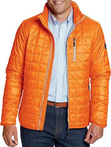 سترة Cutter & Buck الرجالية المقاومة للطقس Primaloft Down Alternative Rainier Jacket، Satsuma، مقاس كبير طويل in Saudi Arabia