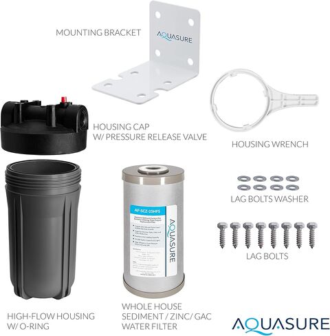 Fortitude V2 Series Triple Purpose Sediment/Carbon/Zinc Bacteria Inhibiting Water Treatment Filter - Small Size in Kuwait