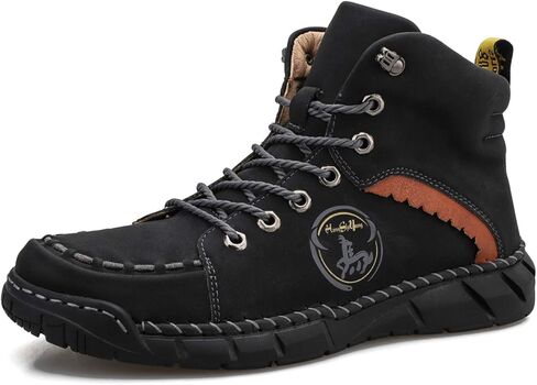 Honeystore Men's Boots Lace-up Booties British Plus Size Motorcycle Shoes in Kuwait