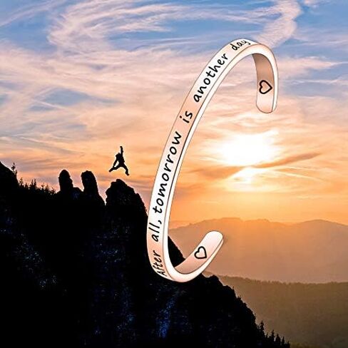 After All Tomorrow Is Another Day Cuff Bracelet Inspired By Gone With The Wind Scarlett Quote Jewelry Famous Movie Inspirational Quote in Saudi Arabia