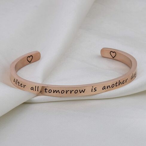 After All Tomorrow Is Another Day Cuff Bracelet Inspired By Gone With The Wind Scarlett Quote Jewelry Famous Movie Inspirational Quote in Saudi Arabia