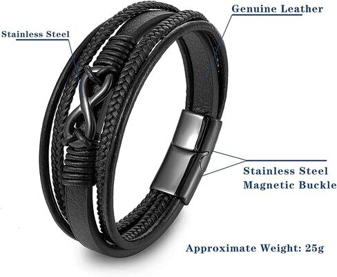 to My Son, I Will Always Be with You, Mother and Son Forever Linked Together Bracelet, Men's Stainless Steel Magnetic Clasp Braided Leather Nautical Bracelet Wristband Bangle (Silver) in Saudi Arabia