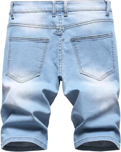 Grimgrow Men's Fashion Ripped Distressed Short Jeans Casual Slim Denim Shorts in Kuwait