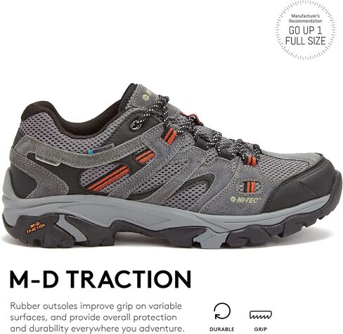 HI-TEC Apex Lite Low WP Waterproof Hiking Shoes for Men, Lightweight Breathable Outdoor Trekking and Trail Shoes in Saudi Arabia