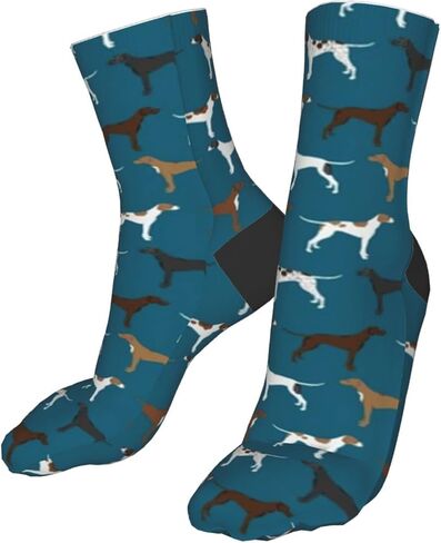 أوتوس مؤشرات إنجليزية كلب سلالة الأزرق الرجال الجوارب الكاحل الرياضية وسادة الجري الجوارب للرجال والنساء الجوارب القطنية طاقم الجوارب, أسود, One Size in Kuwait