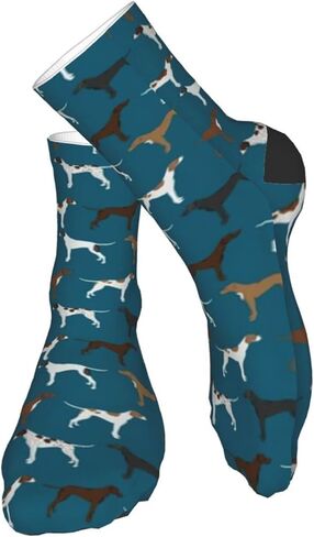 أوتوس مؤشرات إنجليزية كلب سلالة الأزرق الرجال الجوارب الكاحل الرياضية وسادة الجري الجوارب للرجال والنساء الجوارب القطنية طاقم الجوارب, أسود, One Size in Kuwait