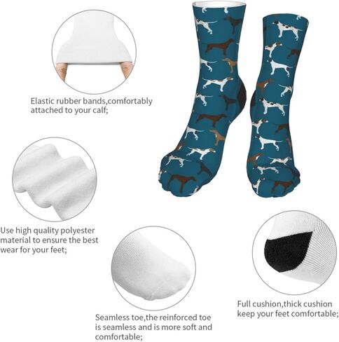 أوتوس مؤشرات إنجليزية كلب سلالة الأزرق الرجال الجوارب الكاحل الرياضية وسادة الجري الجوارب للرجال والنساء الجوارب القطنية طاقم الجوارب, أسود, One Size in Kuwait