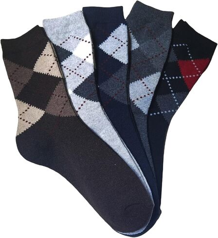 جوارب OYOANGLE للرجال مكونة من 5 أزواج من الجوارب الرياضية الكاجوال ذات الألوان الهندسية in Kuwait