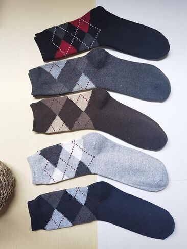 جوارب OYOANGLE للرجال مكونة من 5 أزواج من الجوارب الرياضية الكاجوال ذات الألوان الهندسية in Kuwait