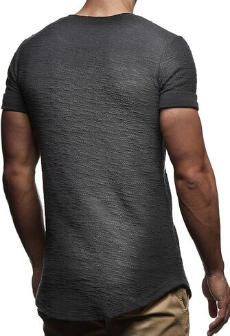 Leif Nelson Mens Oversize Slim Fit Crewneck Cotton T shirt Short Sleeve Classic Stylish Skin Friendly Tee in Kuwait
