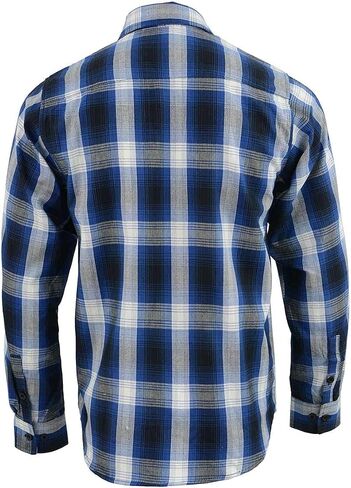 NexGen MNG11635 Men's Blue and White Long Sleeve Cotton Flannel Shirt in Saudi Arabia