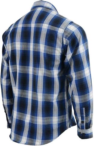 NexGen MNG11635 Men's Blue and White Long Sleeve Cotton Flannel Shirt in Saudi Arabia