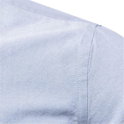 Mens Solid Dress Shirt Single Pocket Long Sleeve Oxford Button Down Shirts Business Shirts in Saudi Arabia