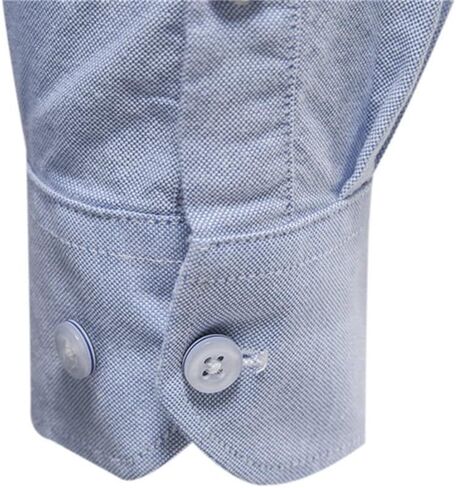 Mens Solid Dress Shirt Single Pocket Long Sleeve Oxford Button Down Shirts Business Shirts in Saudi Arabia