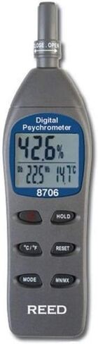 REED Instruments 8706 Digital Psychrometer/Thermo-Hygrometer, (Wet Bulb, Dew Point, Temperature, Humidity) in Kuwait