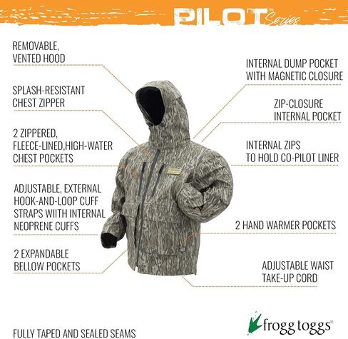 FROGG TOGGS Men's Ii Camo Waterproof Rain Jacket, Compatible W Co-Pilot Puff Jacket & Vest Liners in Saudi Arabia